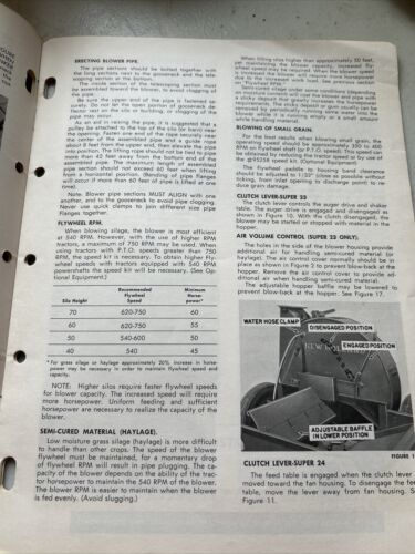 New Holland Super 23 24 Forage Blower Operator's Manual