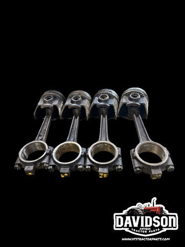 International Farmall 340 Pistons Set W/rods C-135 Antique Tractor