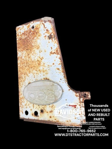 Farmall 560 IH tractor front radiator side hood cover panel w/ emblem RIGHT
