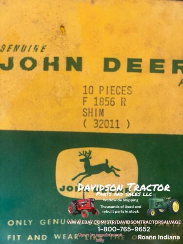 Genuine John Deere F1856R Shim Gasket New Old Stock (10ct)