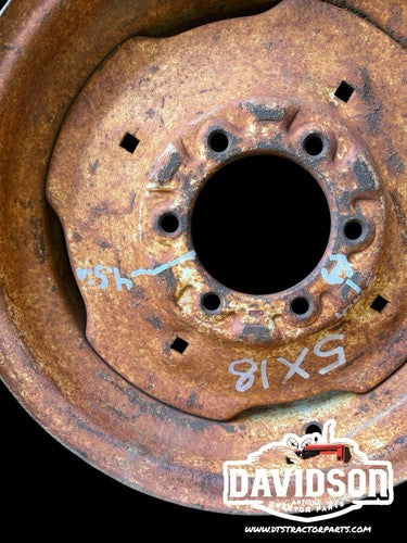 5x18 6 Bolt Front Rim Antique Tractor 3inch Lug Space 4.5 Inch Center Hole