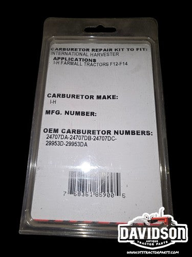 Farmall McCormick Deering Carb Kit F12 F14 Carburetor Repair Kit F-12 F-14