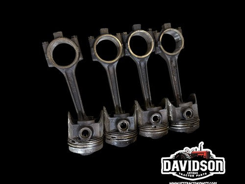 International Farmall 340 Pistons Set W/rods C-135 Antique Tractor