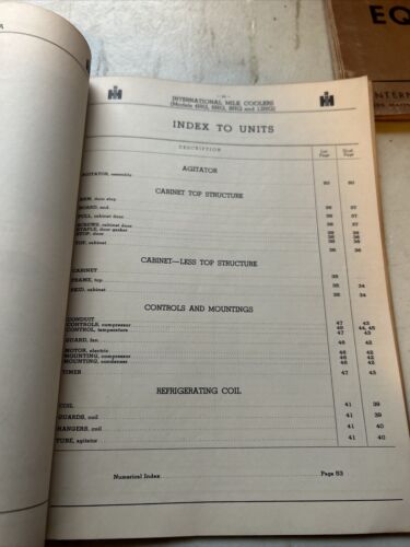 International Harvester MILK COOLERS models 4F, 6F, 8F, 4HG, 6HG, 12HG