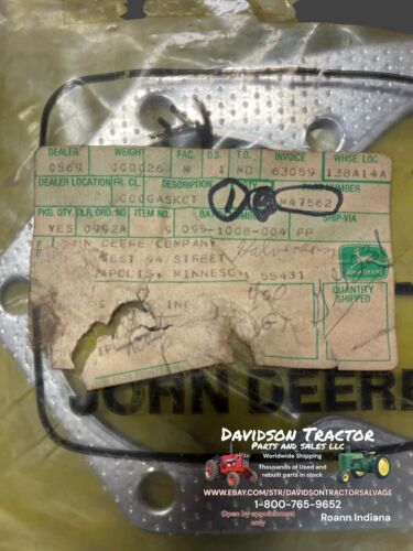 John Deere M47562 GASKET New Old Stock