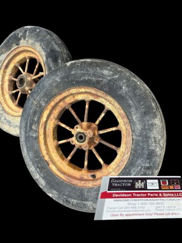 John Deere Spoked Wagon Implement Wheels Pair With Tires Vintage Equipment