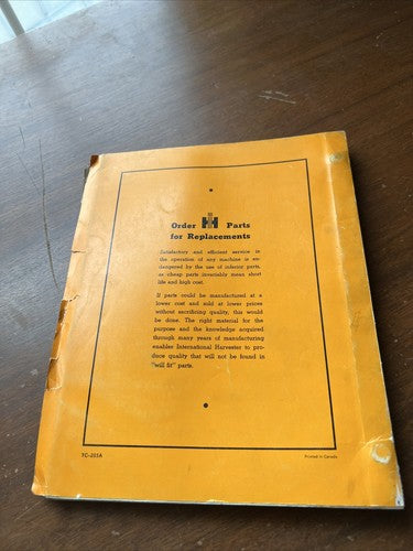 TC-203A, Parts catalog for International Harvester 500 skidder & crawler tractor