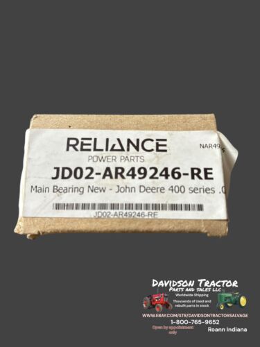 Reliance AR49246 Main Bearing 0.20 fits John Deere 3010 3020