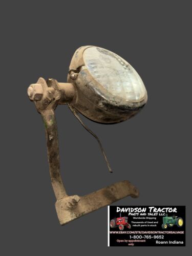 John Deere Headlight With Bracket  Antique Tractor Vintage Headlight