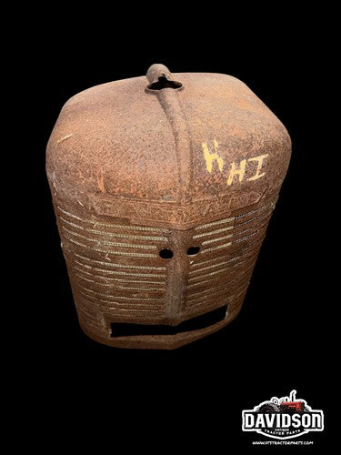 Farmall H IH tractor Original front nose cone grill w/ emblem