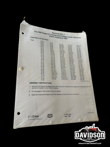 Case 580 580SE Super E Construction King Loader Backhoe Parts Catalog Manual xz