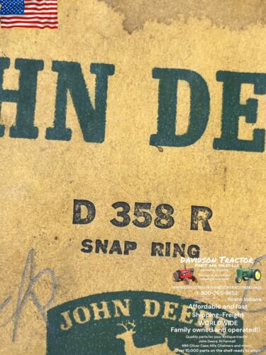 Genuine John Deere New Old Stock Snap Ring D358R