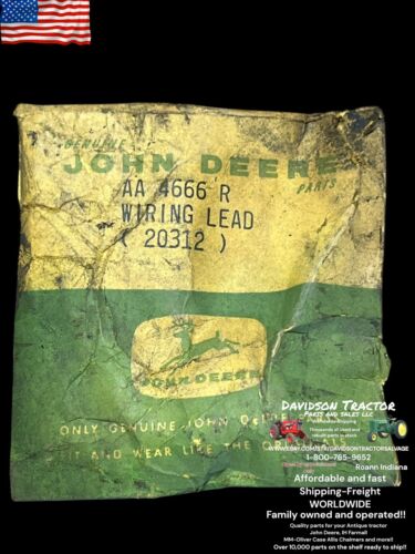 Genuine John Deere AA-4666-R Wiring Lead New Old Stock