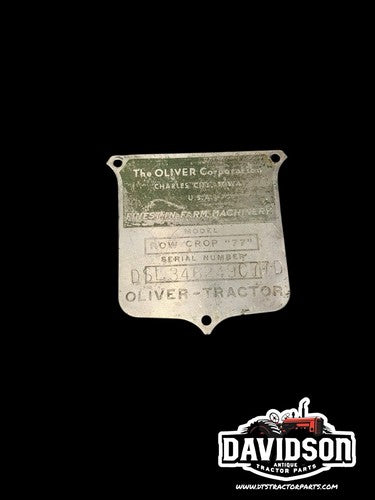 Oliver 77 Diesel Serial Tag Antique Tractor