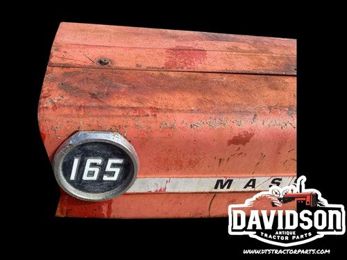 Massey Ferguson 165 Antique Tractor Hood Engine Cover W/ Emblems