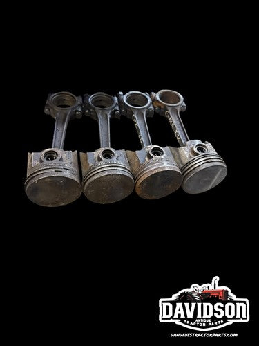 International Farmall 340 Pistons Set W/rods C-135 Antique Tractor