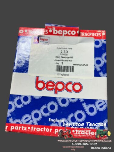 Bepco 2-7D B.903D main bearing set 0.40 Fits Ford Tractors