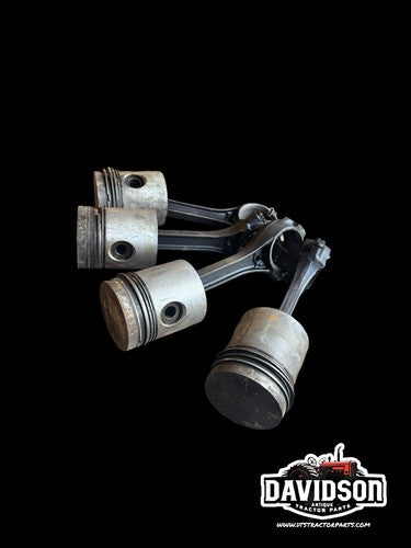 Case 730 Diesel Pistons W/rods Set Antique Tractor