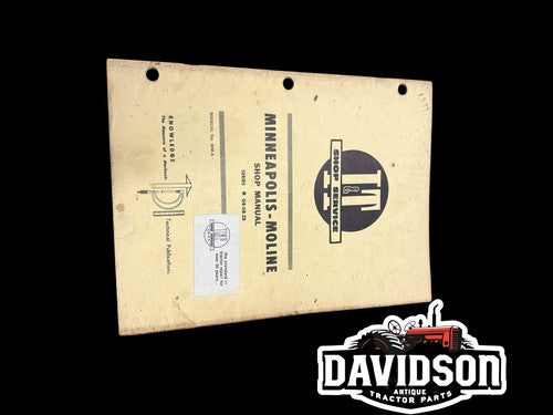 I&T IT Minneapolis Moline GB UB ZB UBU UBE ZBU Tractor Shop Service Manual MM-6