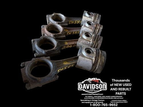 International 585 D206 Pistons/Connecting Rods Set Antique Tractor