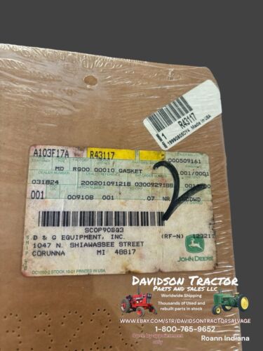 R43117 Genuine John Deere Water Pump Gasket 644 644A 646 646B 690 690A 4320 452