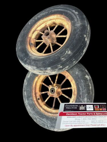 John Deere Spoked Wagon Implement Wheels Pair With Tires Vintage Equipment