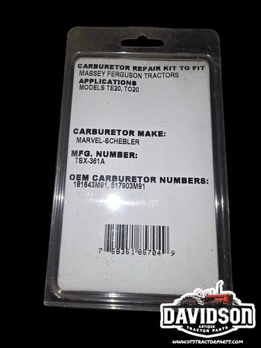 Massey Ferguson TO20 TE20 Carburetor Repair Kit 181643M91,517903M91 TSX-361A