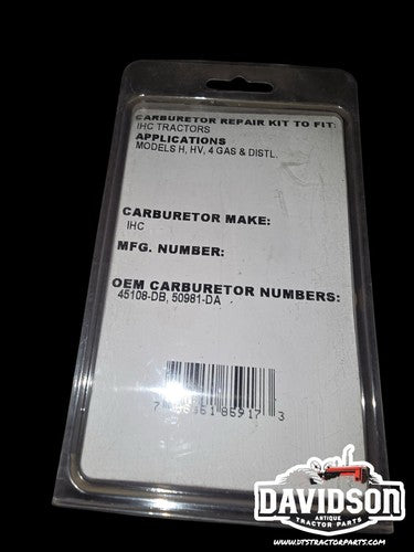 Carburetor Repair Rebuild Kit For International Farmall IH H O4 W4 I4 HV Tractor