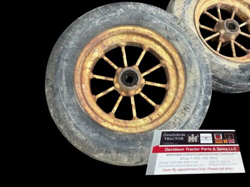 John Deere Spoked Wagon Implement Wheels Pair With Tires Vintage Equipment
