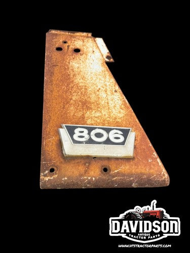 Farmall 806 Tractor IH IHC radiator Left side cover panel W/Emblem