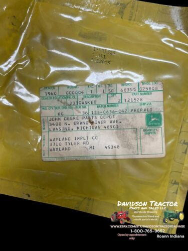 Genuine John Deere NOS Gasket T21528 ,1020 1030 1030OU 1030VU 1035 1035EF