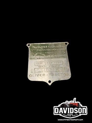 Oliver 77 Diesel Serial Tag Antique Tractor