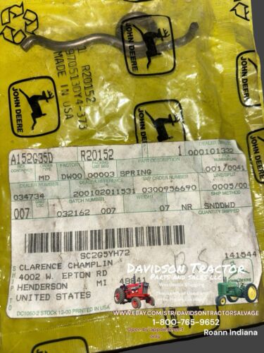 Genuine John Deere R20152 New Old Stock Spring