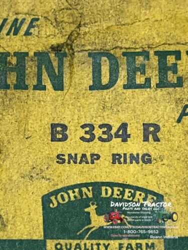 Genuine John Deere B334R New Old Stock Snap Ring Antique Tractor