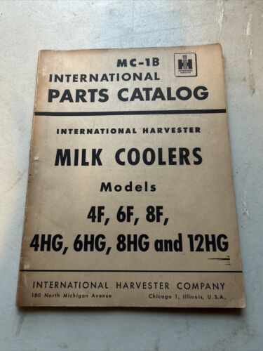 International Harvester MILK COOLERS models 4F, 6F, 8F, 4HG, 6HG, 12HG