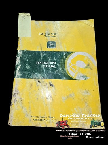 John Deere 850 and 950 Tractors Operator's Manual   OM-R66887 Issue C8