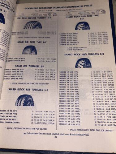 GoodYear Suggested Exchange/Commercial Prices Book