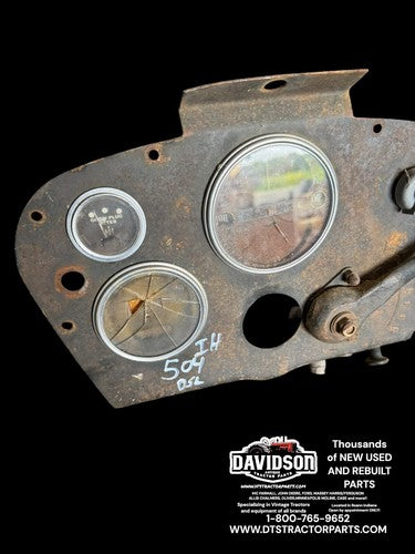 International Farmall 504 IH Utility tractor dash panel w/ tachometer & gauges