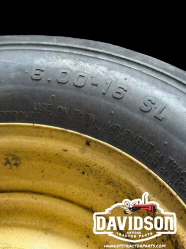 6.00x16 John Deere A,B,G Front Rim/Tire Antique Tractor