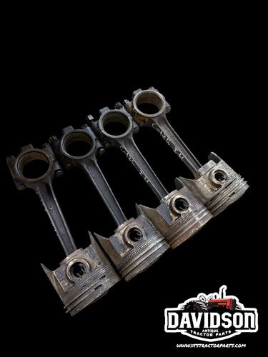 International Farmall 340 Pistons Set W/rods C-135 Antique Tractor