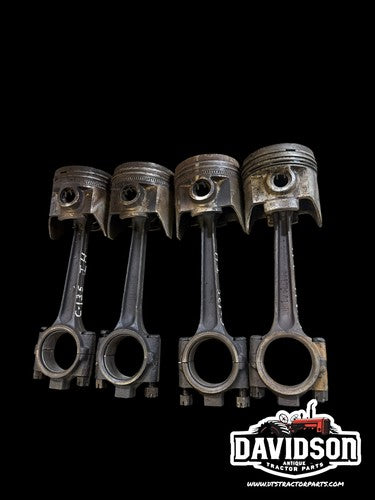 International Farmall 340 Pistons Set W/rods C-135 Antique Tractor