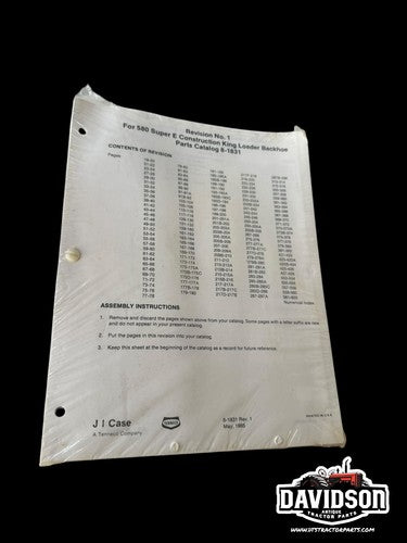 Case 580 580SE Super E Construction King Loader Backhoe Parts Catalog Manual xz