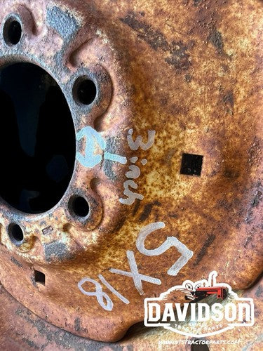 5x18 6 Bolt Front Rim Antique Tractor 3inch Lug Space 4.5 Inch Center Hole