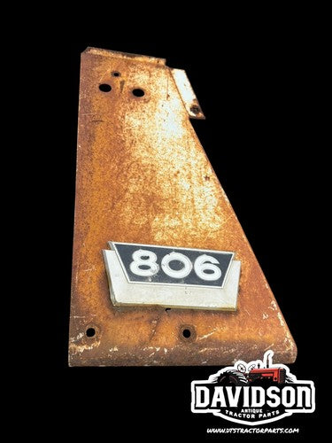 Farmall 806 Tractor IH IHC radiator Left side cover panel W/Emblem