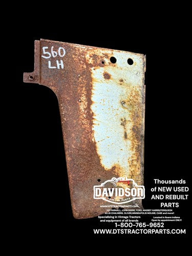 Farmall 560 IH tractor front radiator side hood cover panel w/ emblem Left