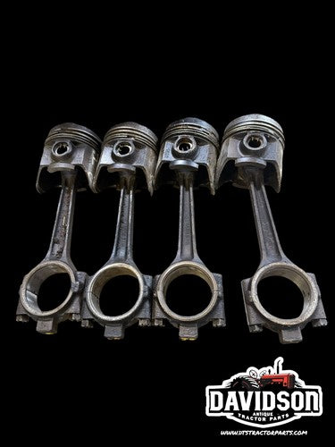 International Farmall 340 Pistons Set W/rods C-135 Antique Tractor