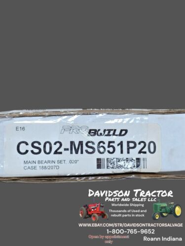 CS02-MS651P20 Main Bearing Set .020 Case 188/207D