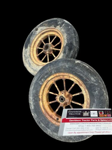 John Deere Spoked Wagon Implement Wheels Pair With Tires Vintage Equipment