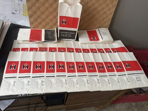 (50) New Old Stock International Harvester Parts Bags 1950s
