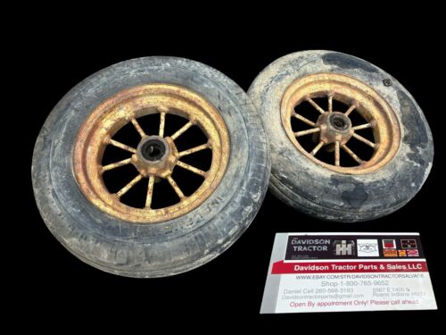 John Deere Spoked Wagon Implement Wheels Pair With Tires Vintage Equipment